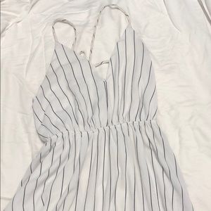 White pinstriped dress